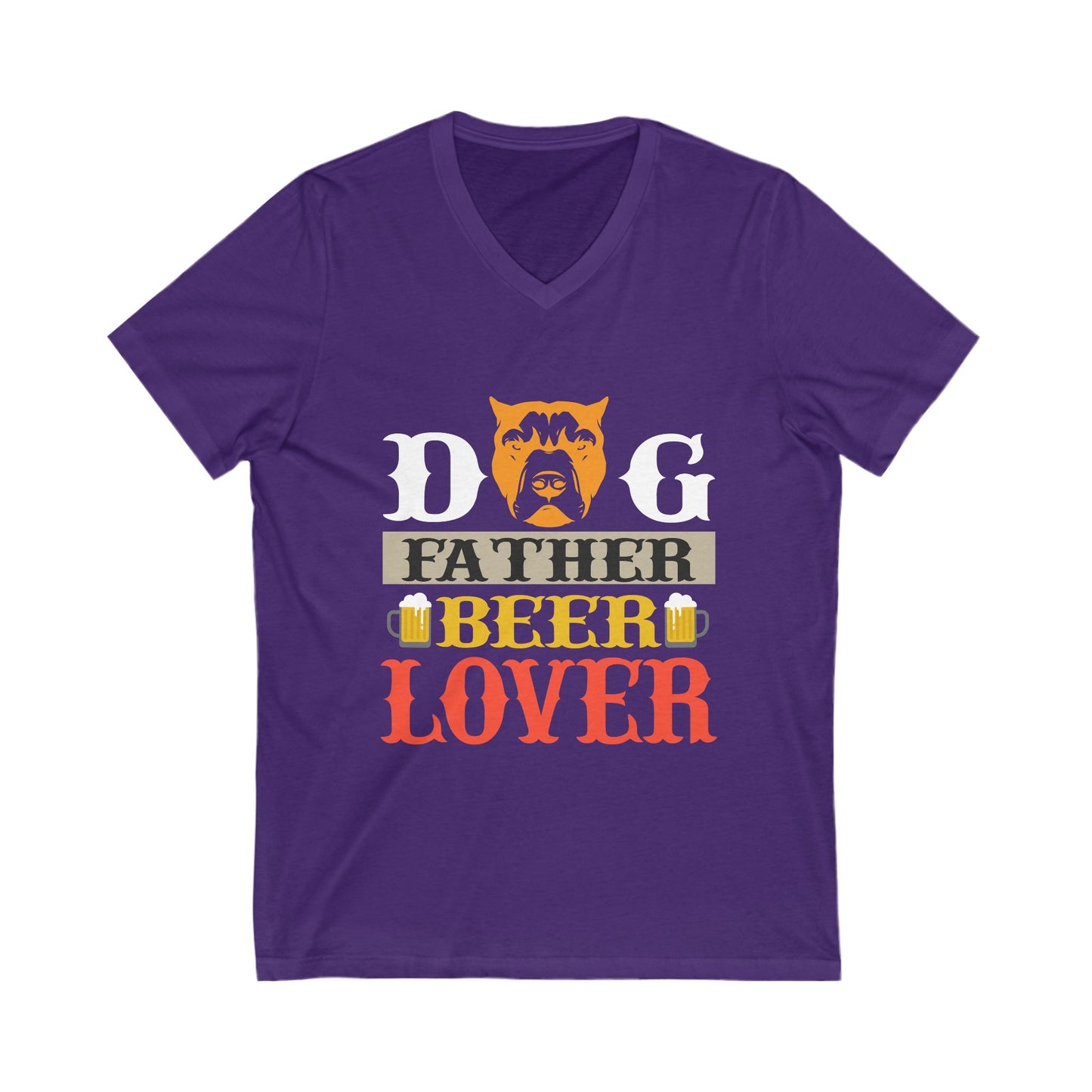 Dog Father Beer Lover Unisex Short Sleeve V-neck Tshirt