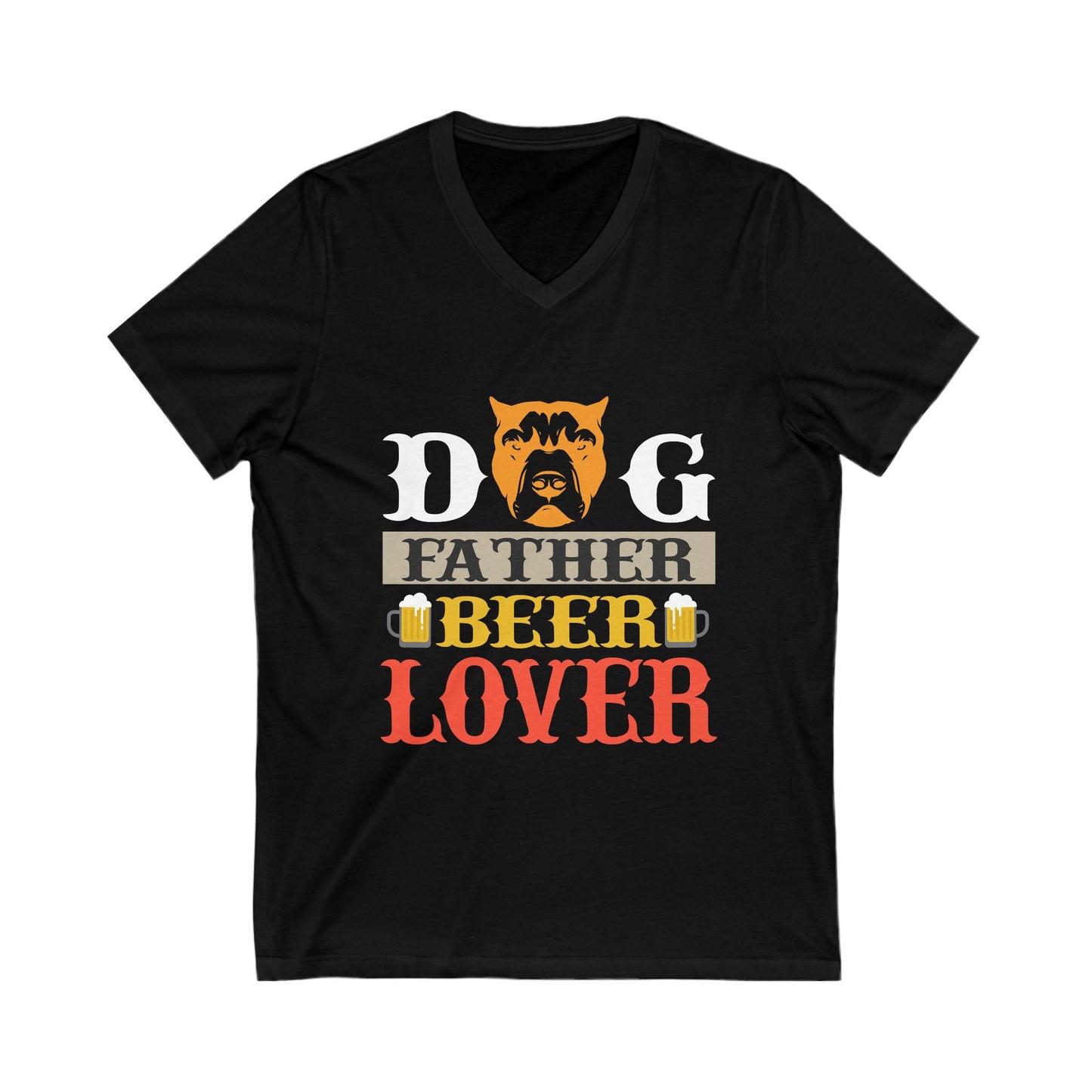 Dog Father Beer Lover Unisex Short Sleeve V-neck Tshirt