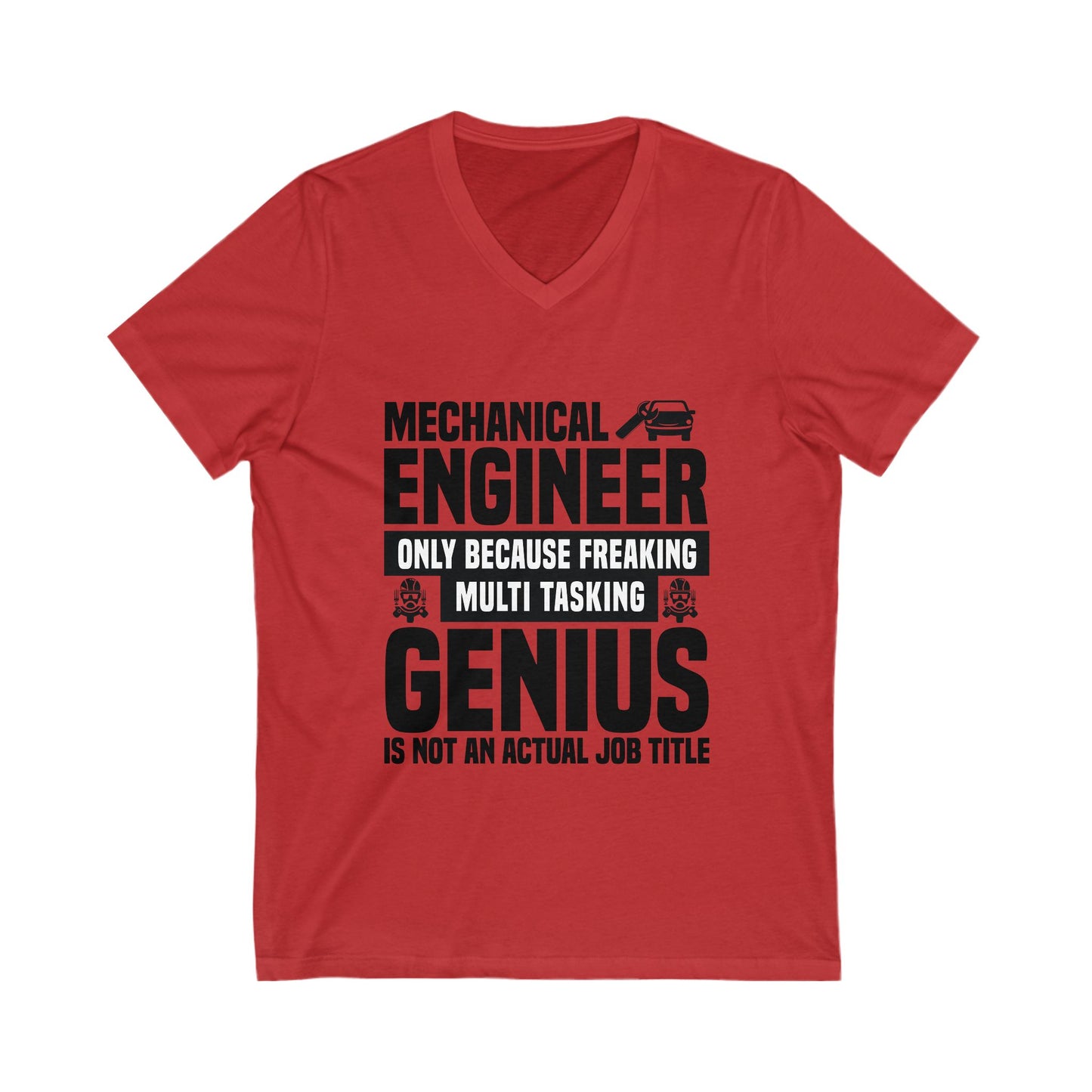 Mechanical Engineer Unisex Short Sleeve V-neck Tshirt