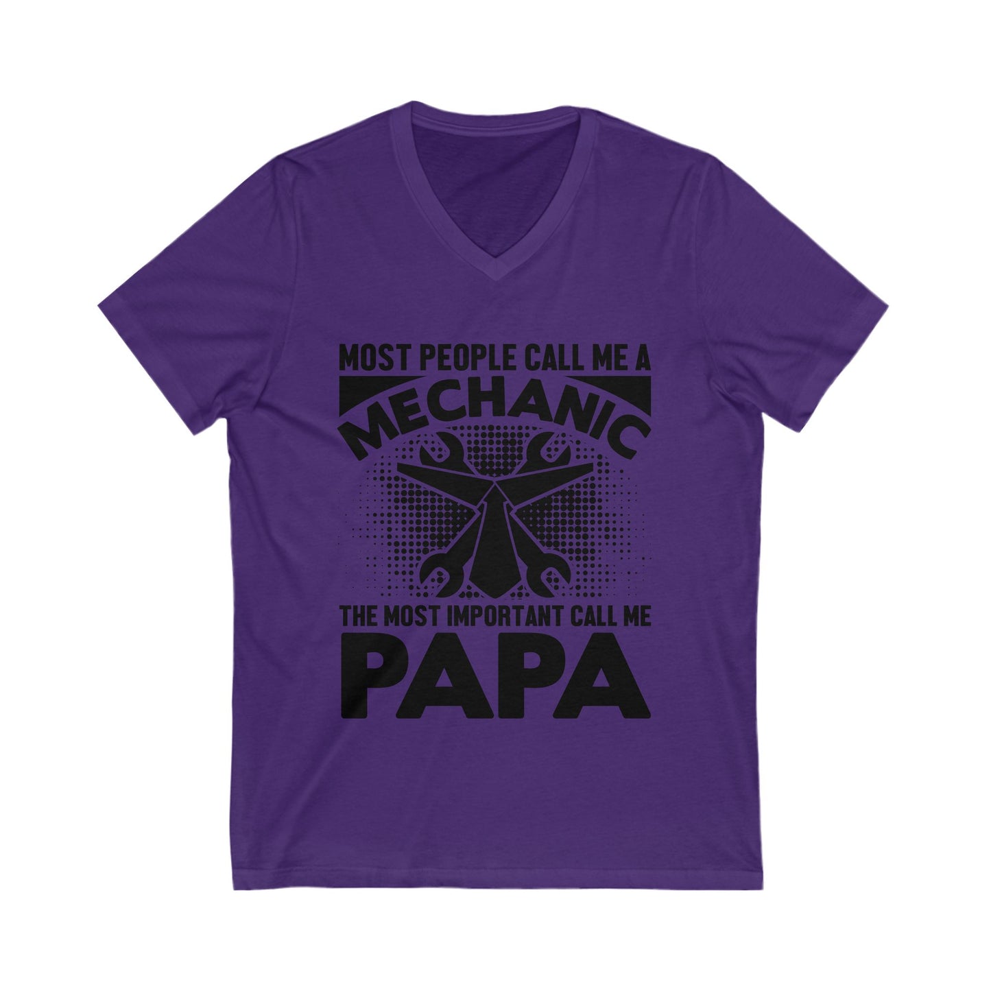 Most People Call Me A Mechanic Unisex Short Sleeve V-neck Tshirt