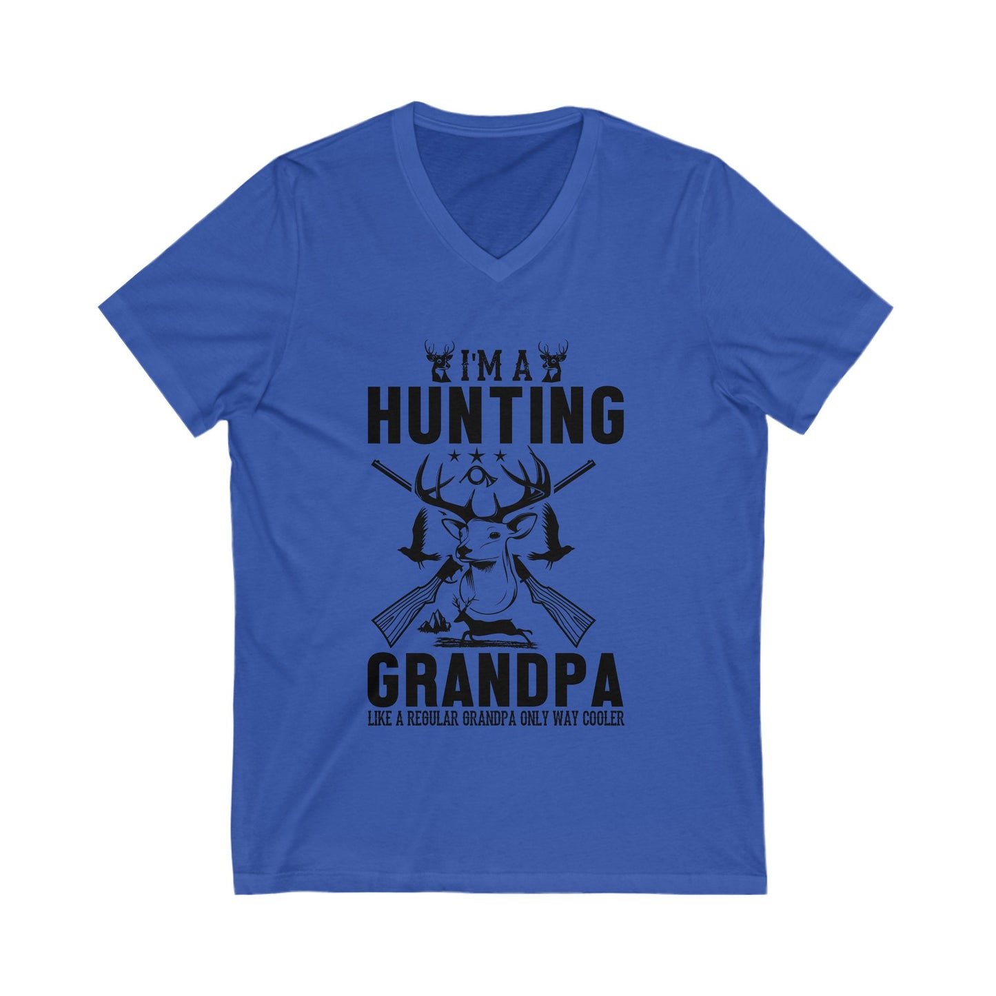 I'M A Hunting Grandpa Unisex Short Sleeve V-neck Tshirt