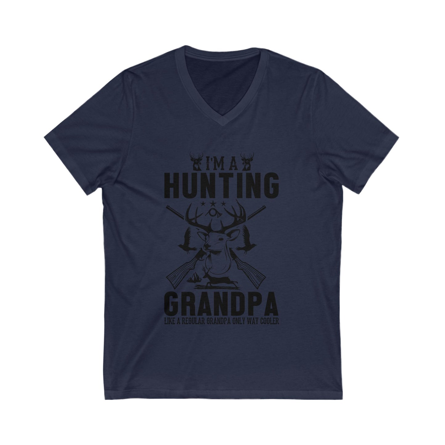 I'M A Hunting Grandpa Unisex Short Sleeve V-neck Tshirt