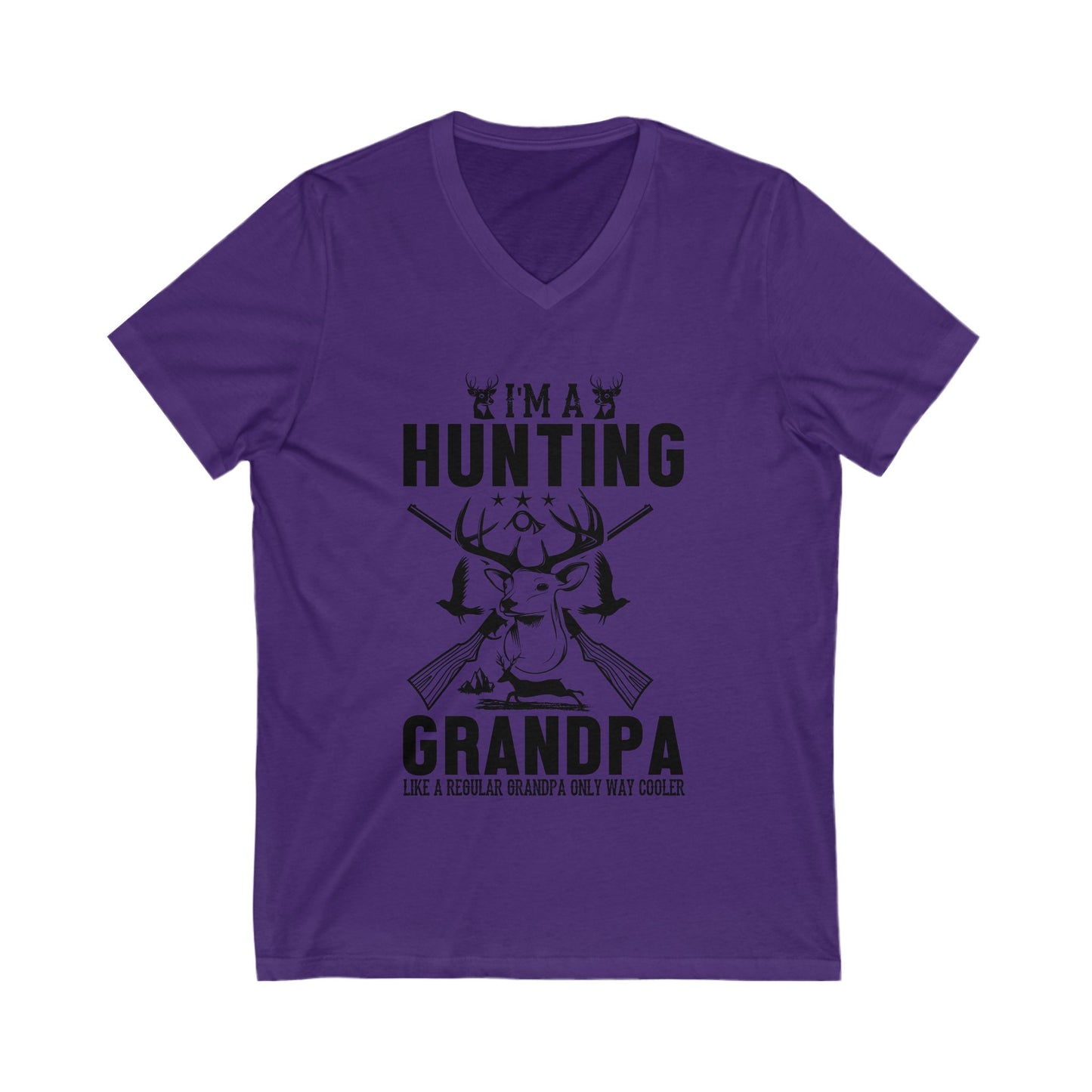 I'M A Hunting Grandpa Unisex Short Sleeve V-neck Tshirt