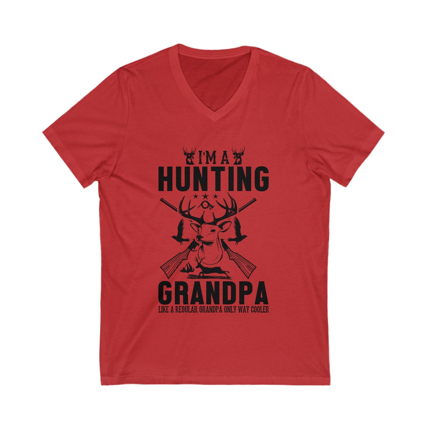 I'M A Hunting Grandpa Unisex Short Sleeve V-neck Tshirt