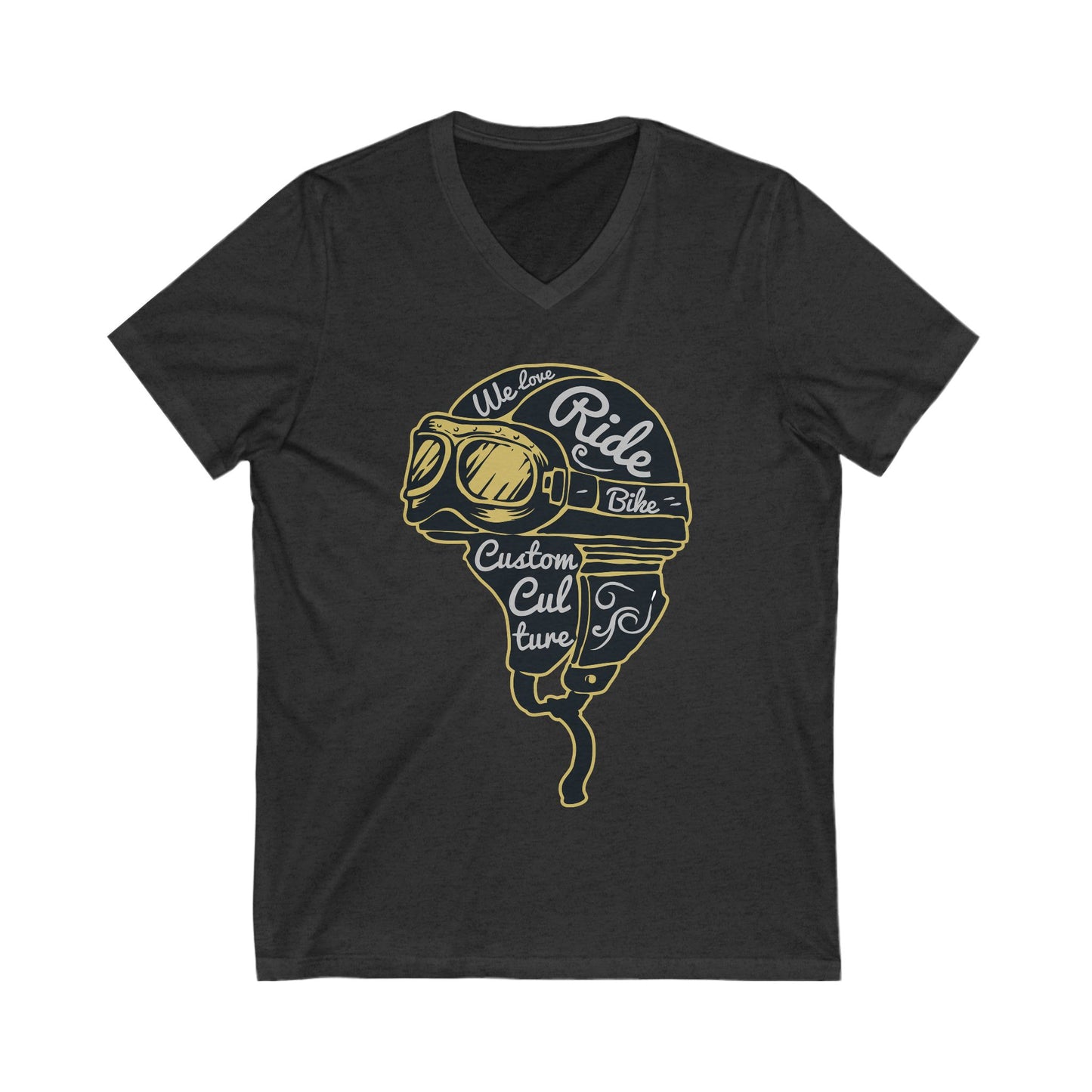 Helmet Unisex Short Sleeve V-neck Tshirt
