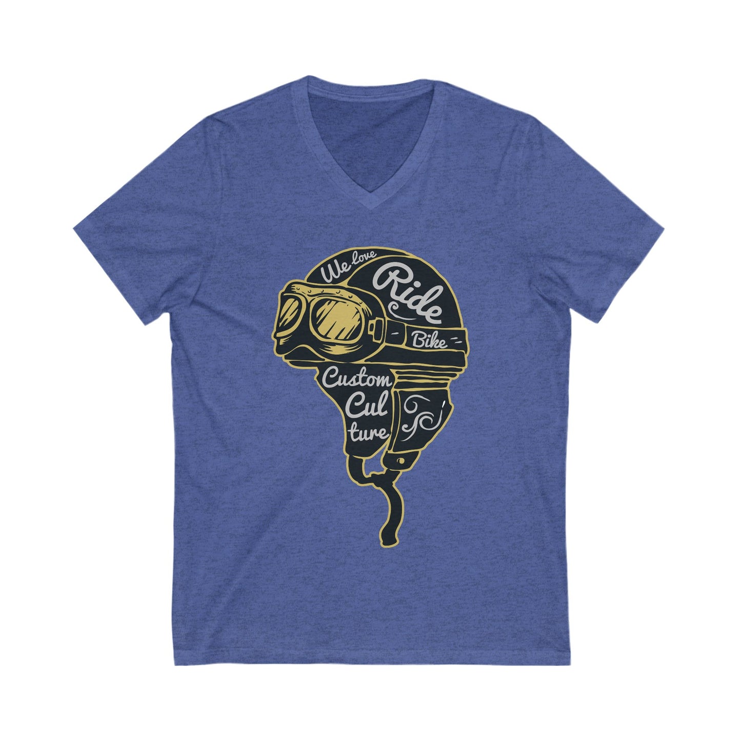 Helmet Unisex Short Sleeve V-neck Tshirt