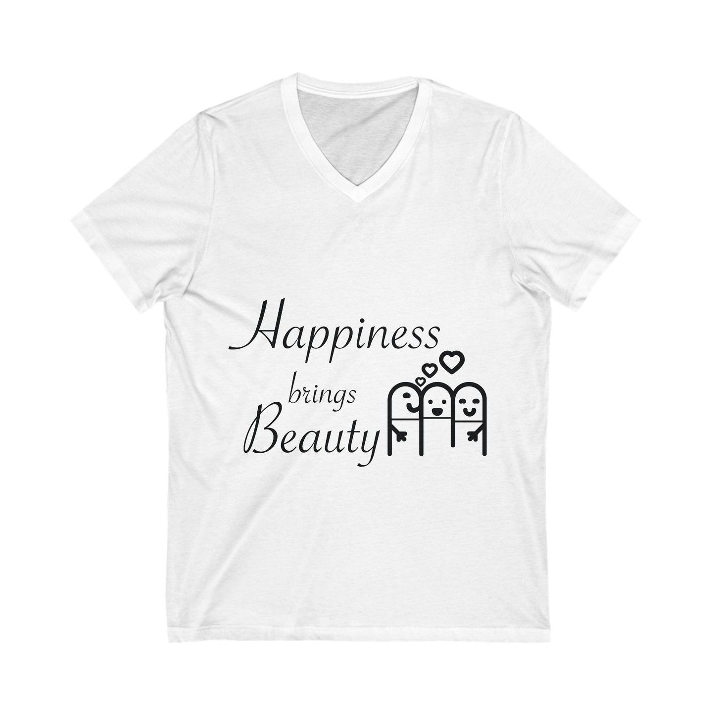 Happiness Brings Unisex Short Sleeve V-neck Tshirt