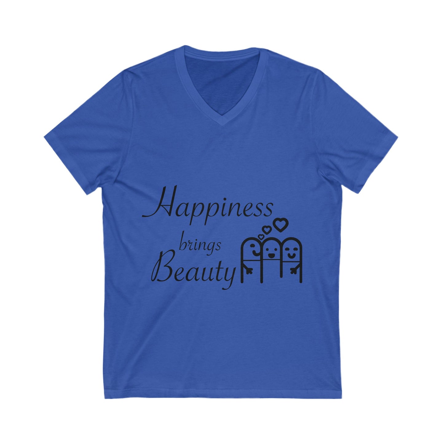 Happiness Brings Unisex Short Sleeve V-neck Tshirt