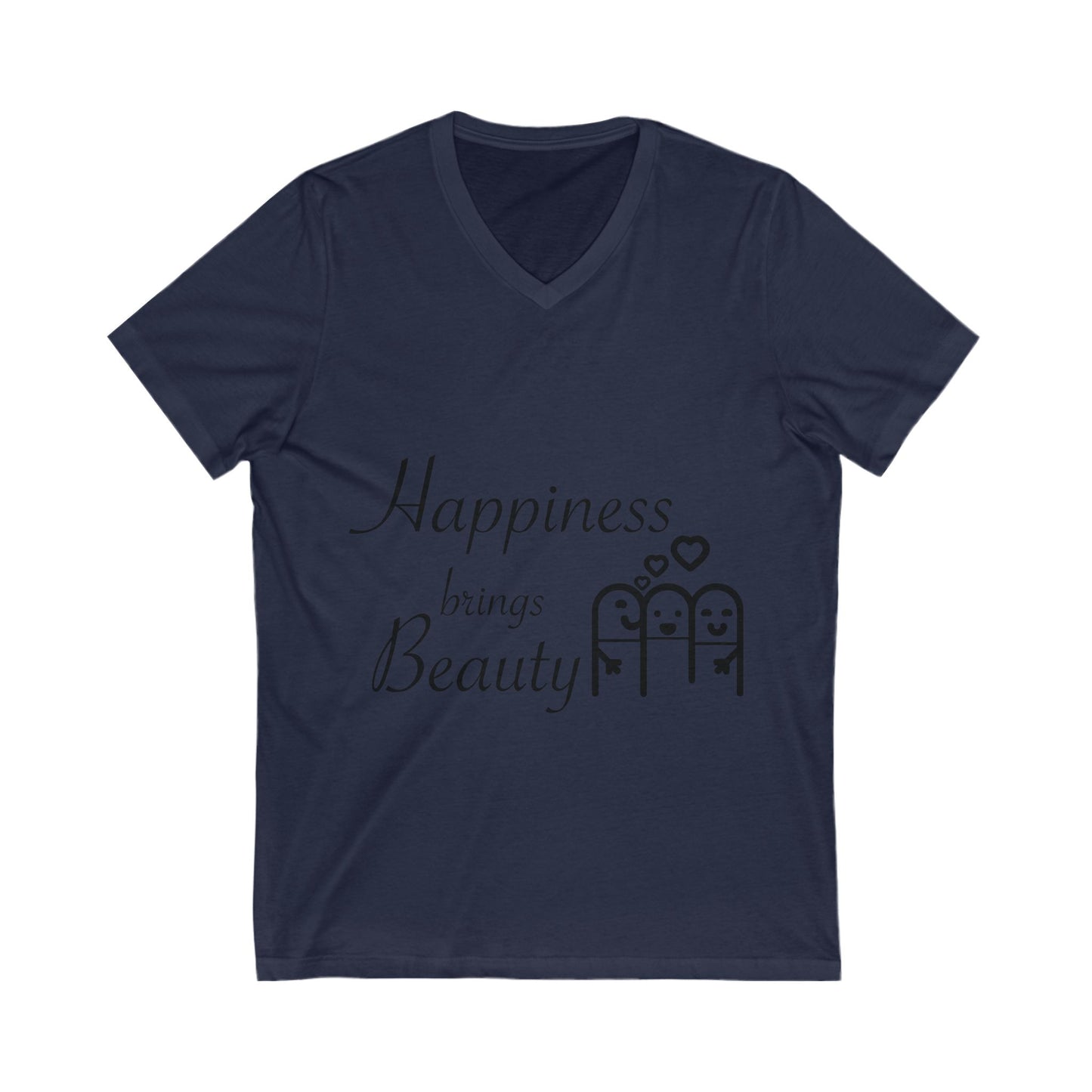 Happiness Brings Unisex Short Sleeve V-neck Tshirt