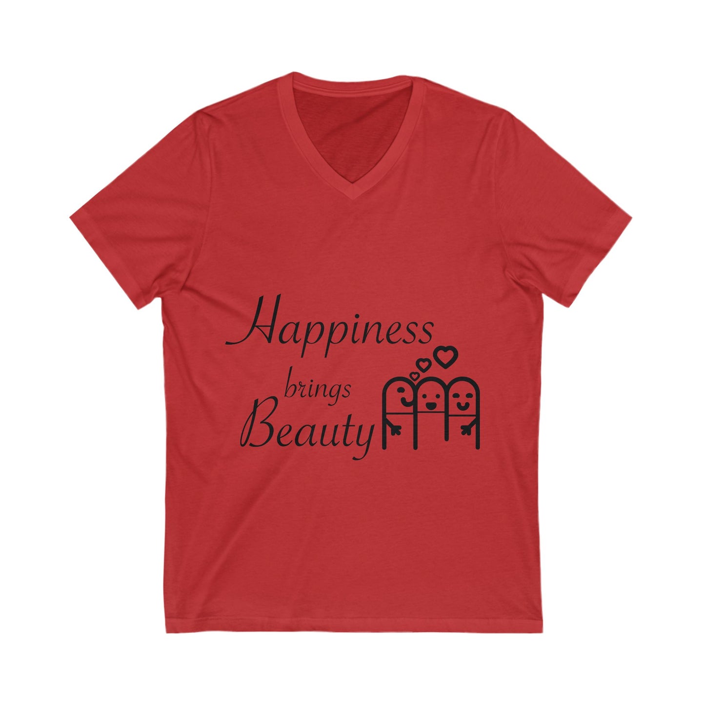 Happiness Brings Unisex Short Sleeve V-neck Tshirt