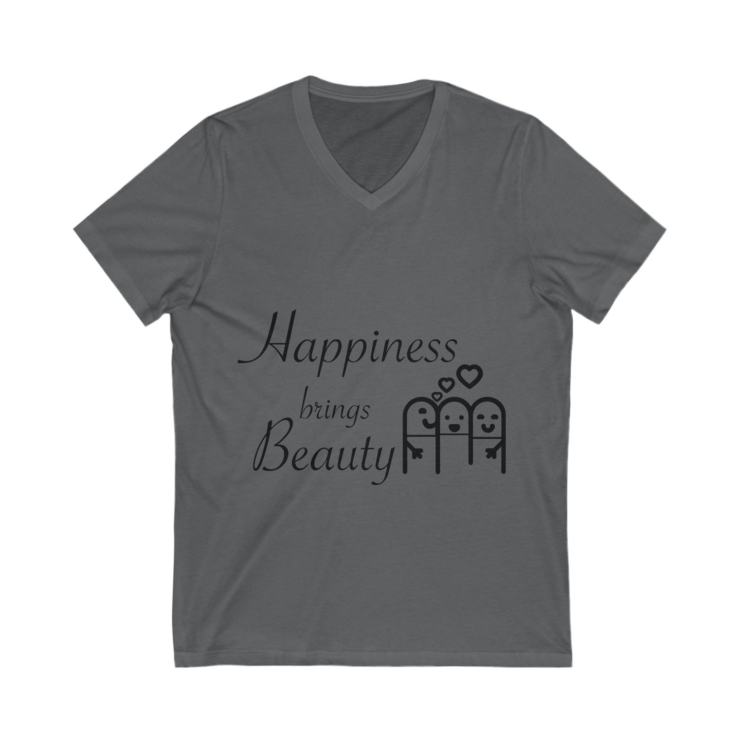 Happiness Brings Unisex Short Sleeve V-neck Tshirt