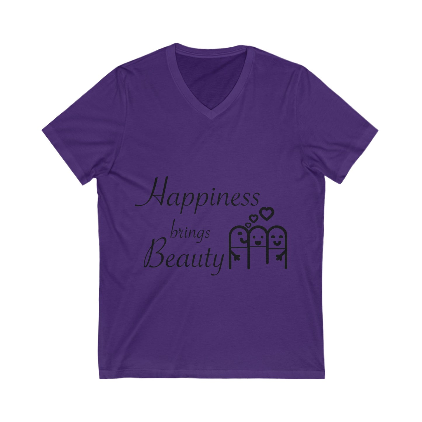Happiness Brings Unisex Short Sleeve V-neck Tshirt