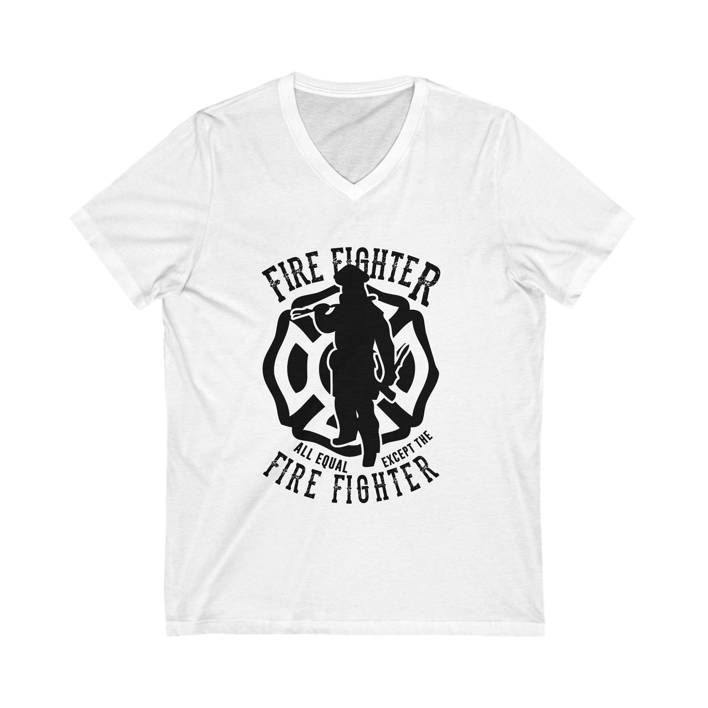 Fire Fighter Unisex Short Sleeve V-neck Tshirt