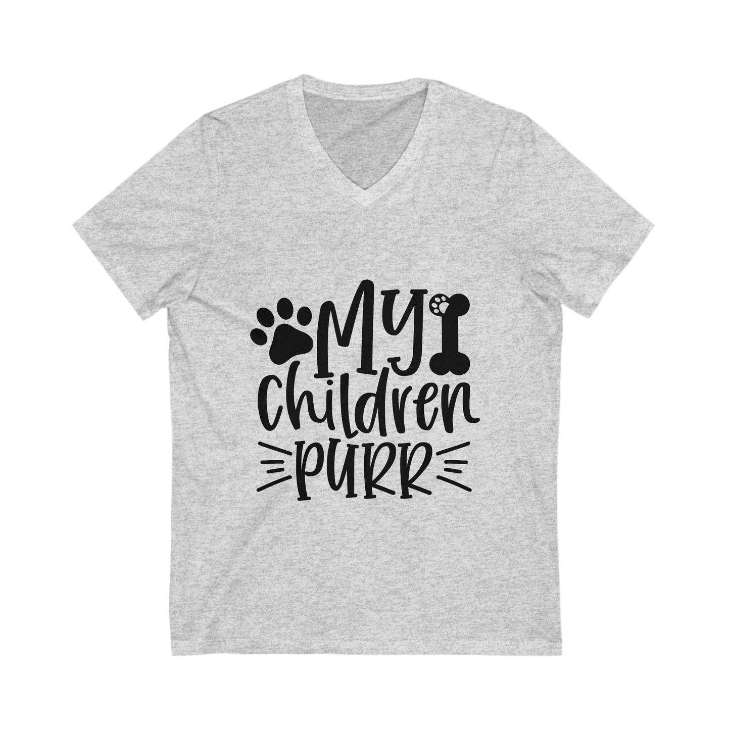 My Children Purr Unisex Short Sleeve V-neck Tshirt