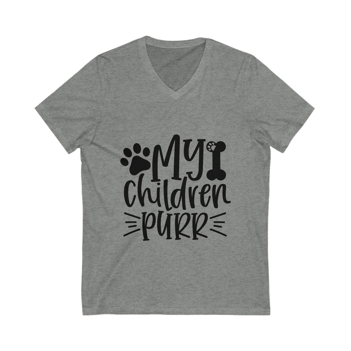 My Children Purr Unisex Short Sleeve V-neck Tshirt