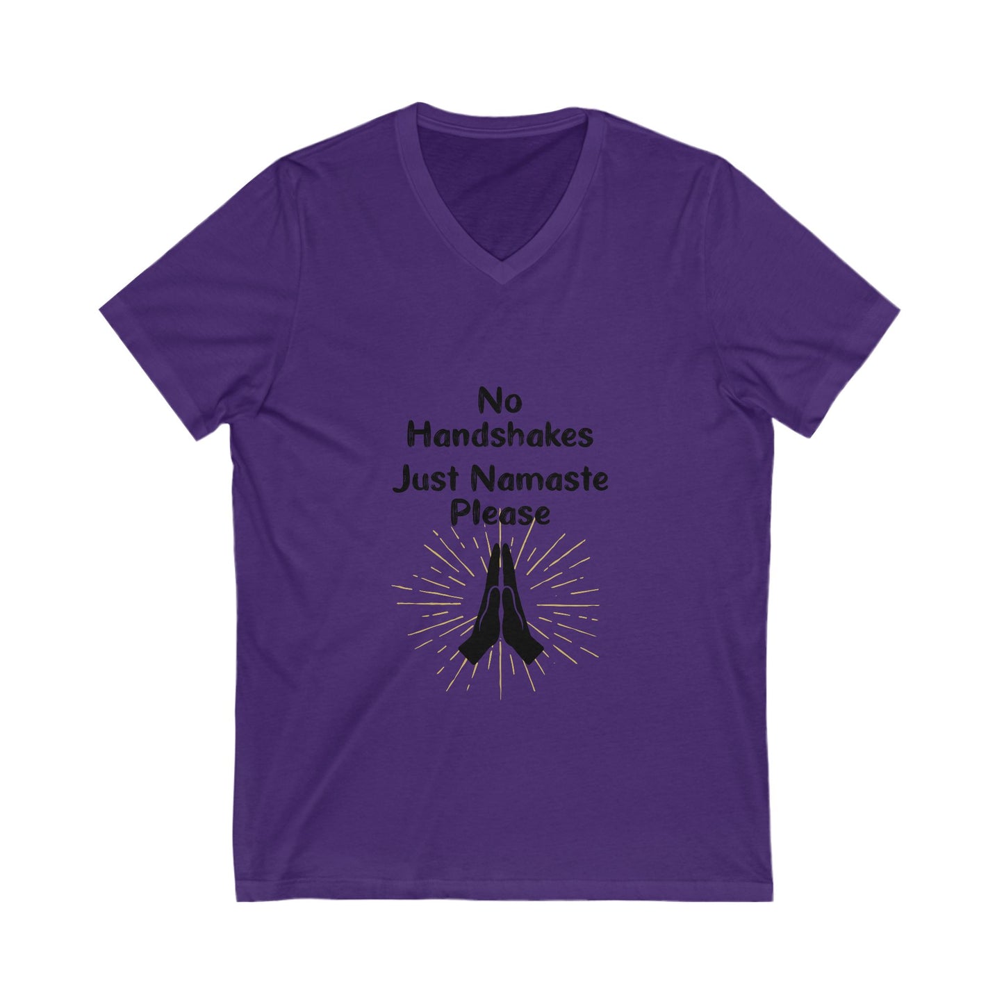 Namaste V-Neck Tee - Unisex Short Sleeve Shirt for Peaceful Living