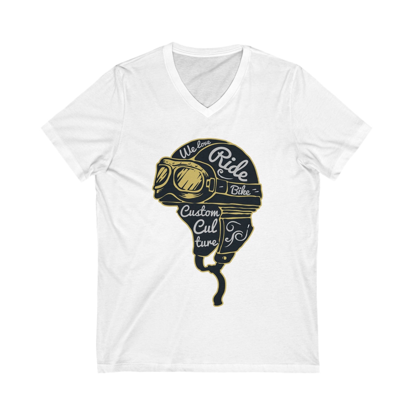 Helmet Unisex Short Sleeve V-neck Tshirt