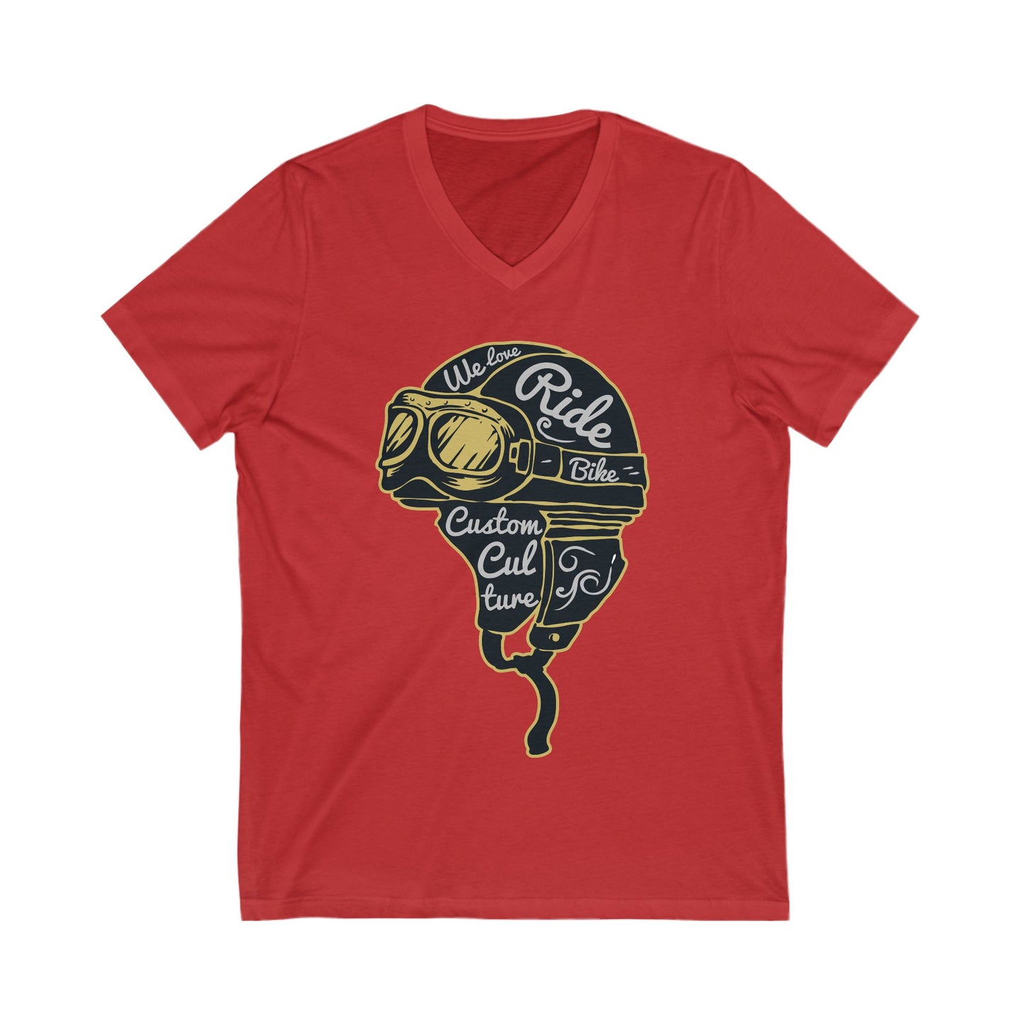 Helmet Unisex Short Sleeve V-neck Tshirt