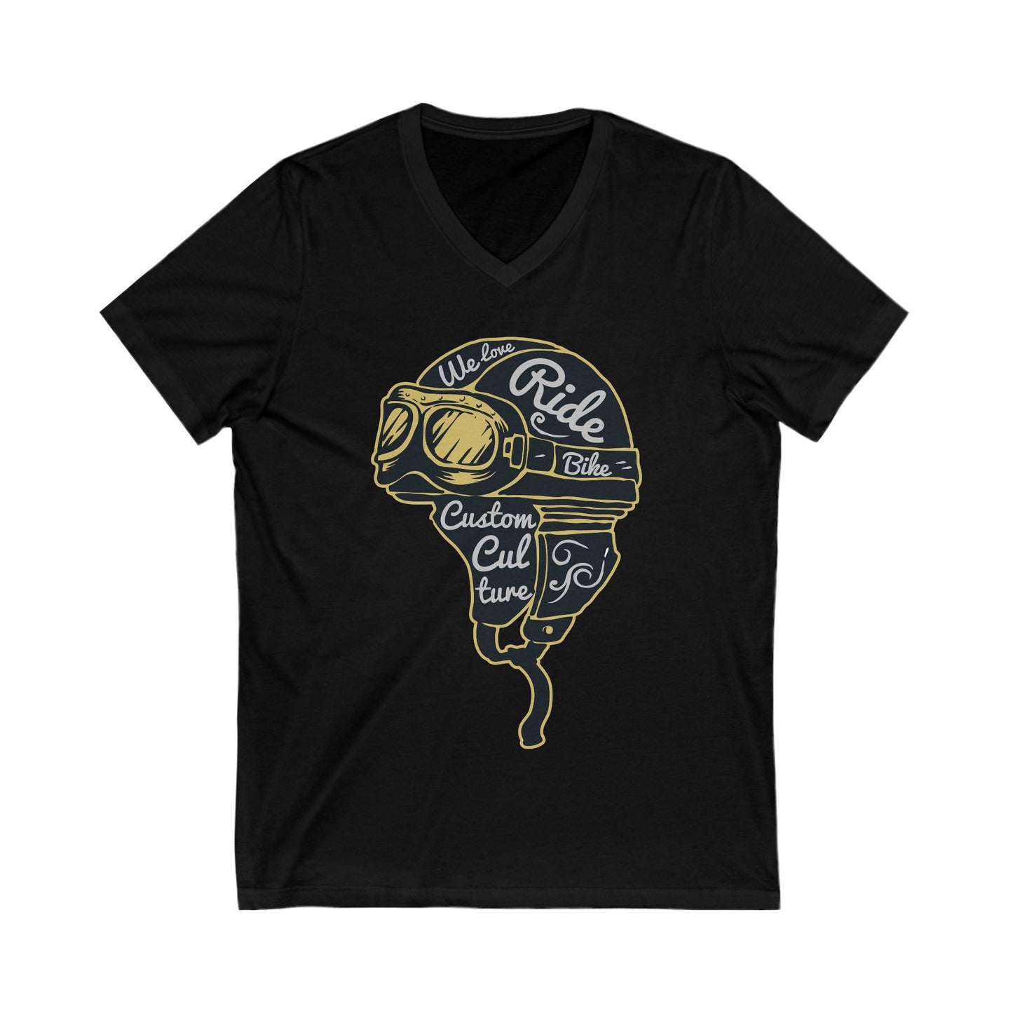 Helmet Unisex Short Sleeve V-neck Tshirt