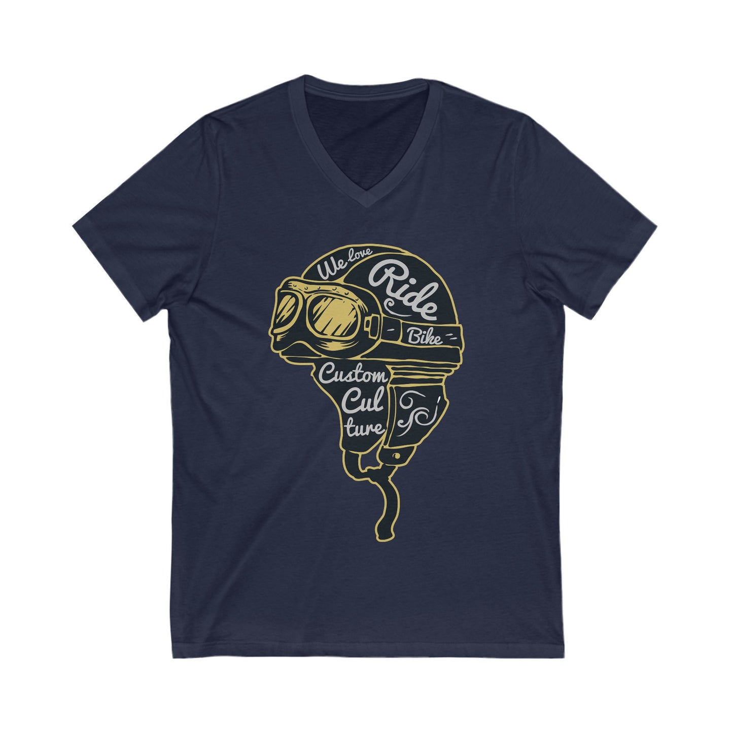 Helmet Unisex Short Sleeve V-neck Tshirt
