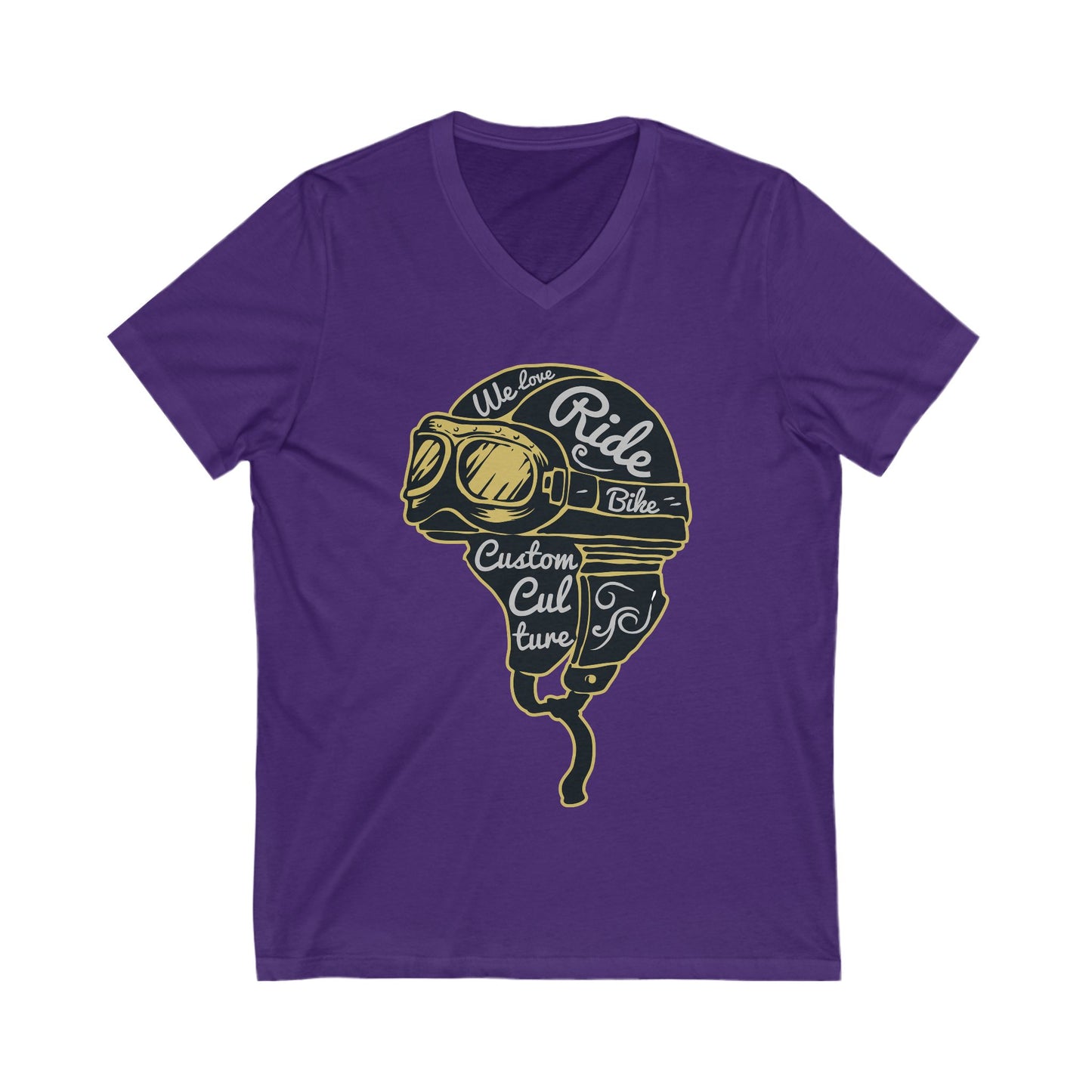 Helmet Unisex Short Sleeve V-neck Tshirt