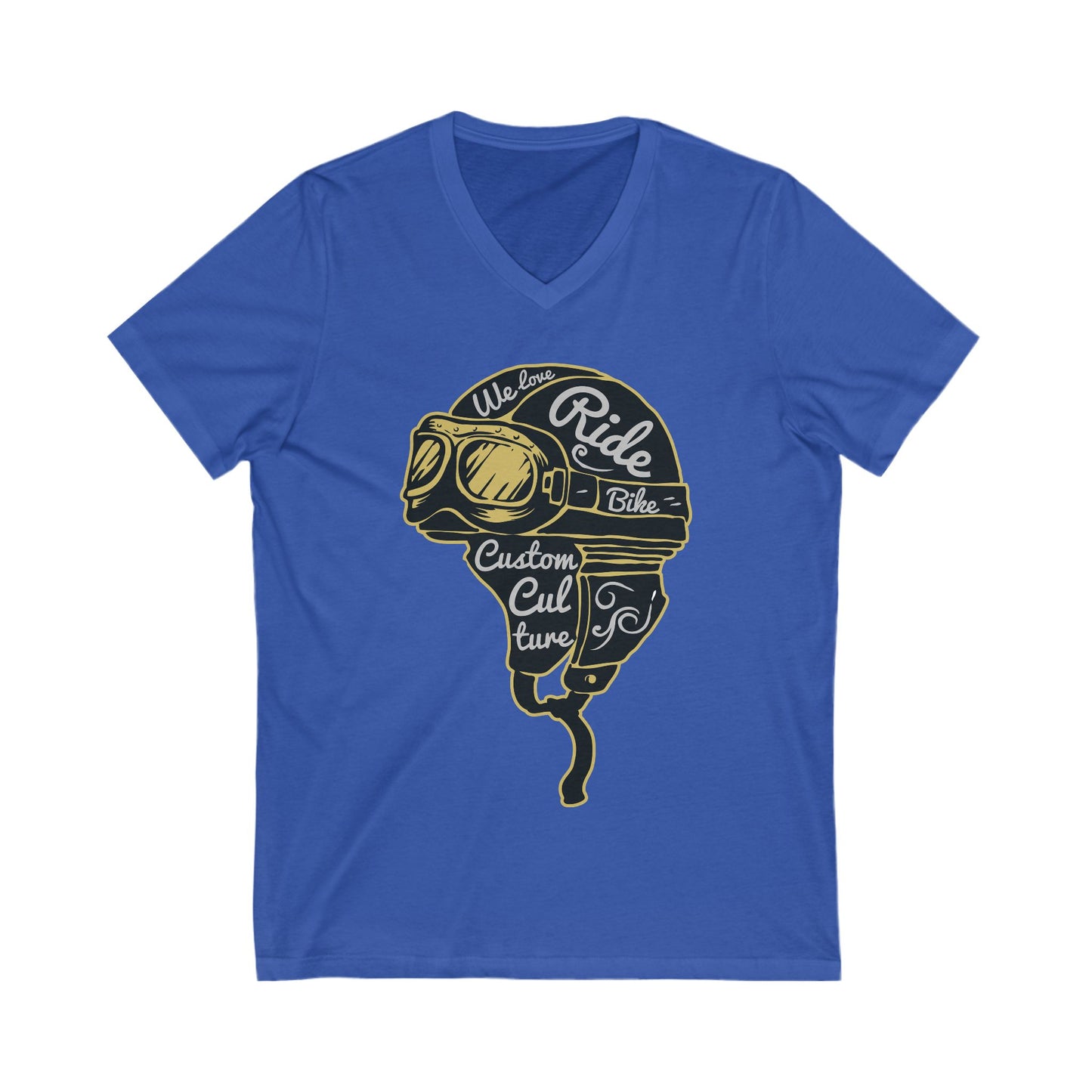 Helmet Unisex Short Sleeve V-neck Tshirt