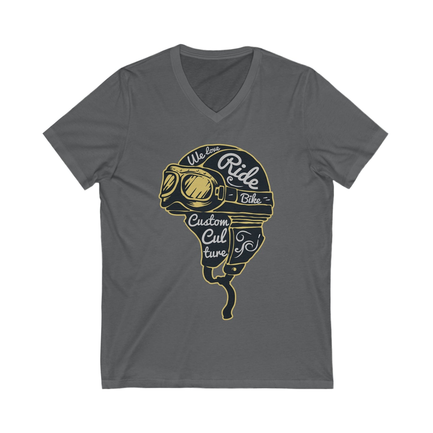 Helmet Unisex Short Sleeve V-neck Tshirt
