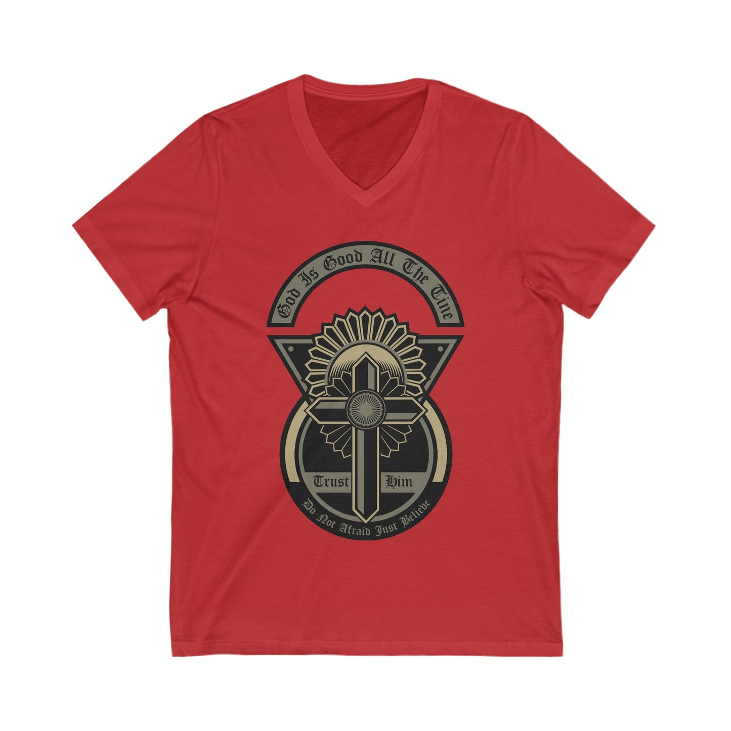 God Is Good All The Time Unisex Short Sleeve V-neck Tshirt
