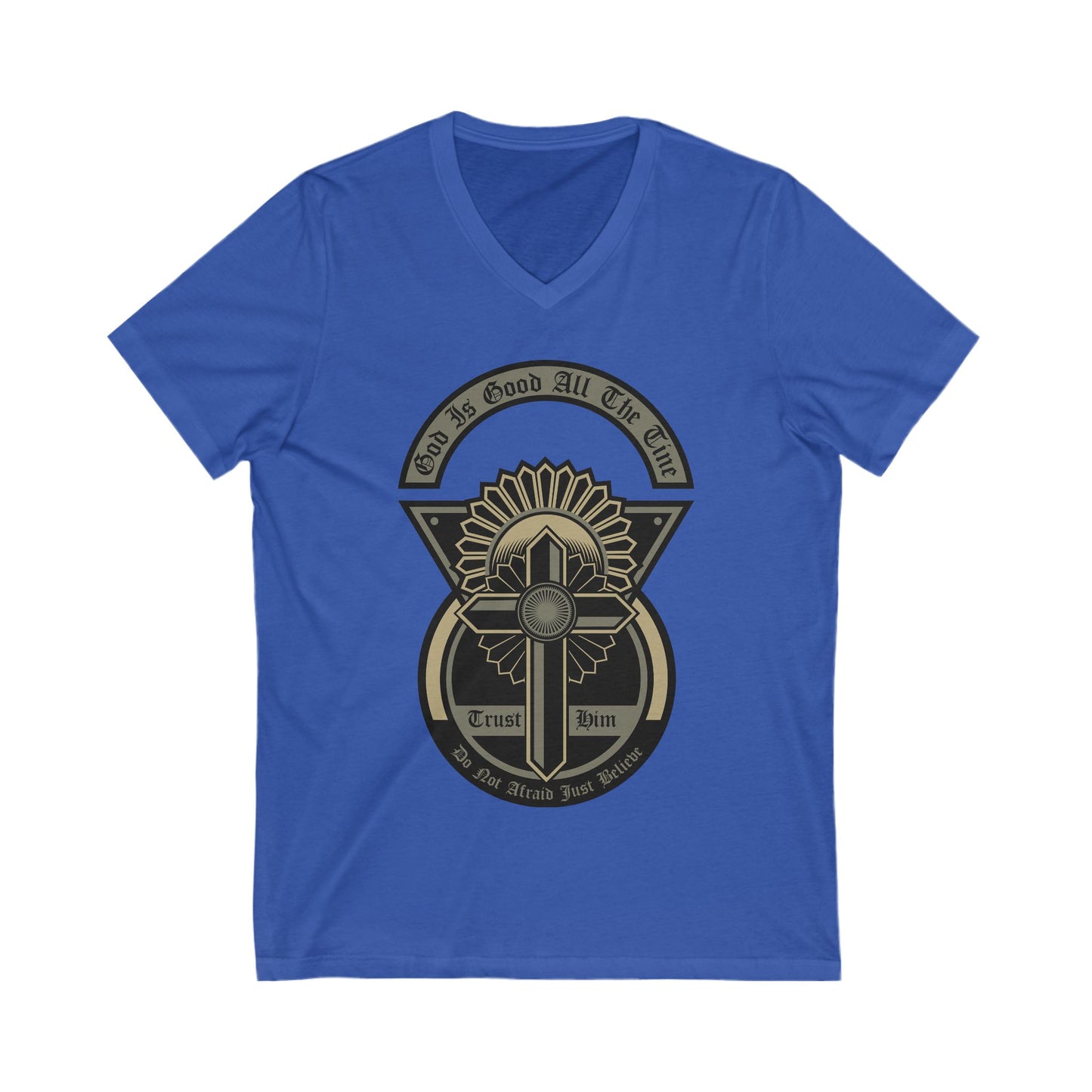 God Is Good All The Time Unisex Short Sleeve V-neck Tshirt