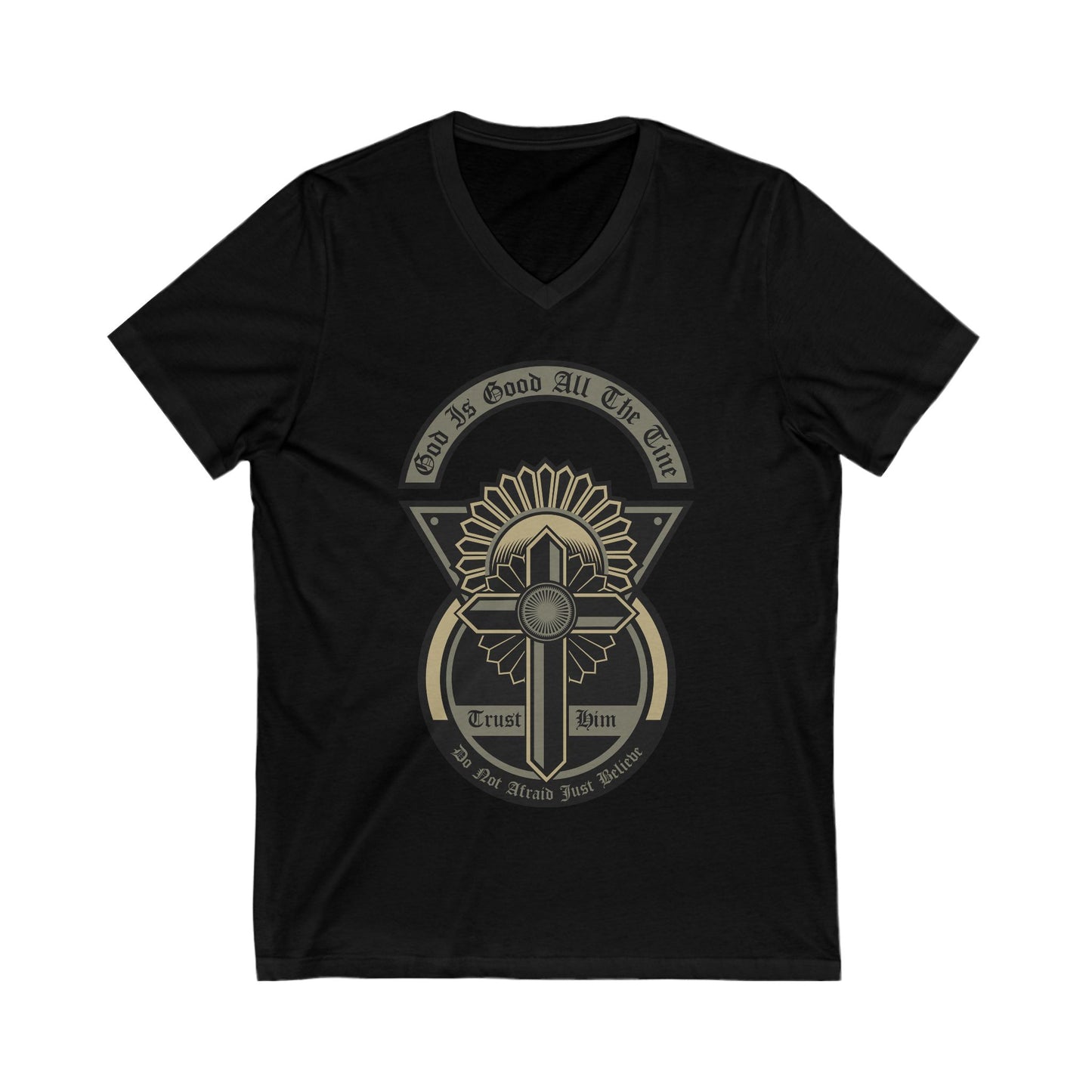 God Is Good All The Time Unisex Short Sleeve V-neck Tshirt