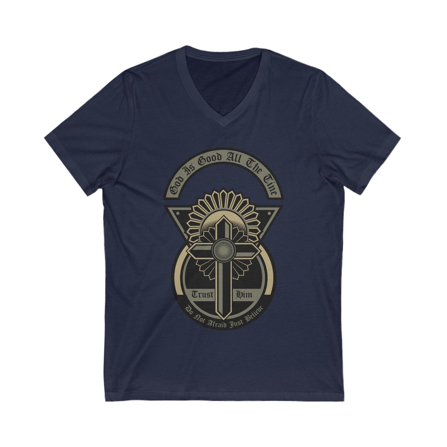 God Is Good All The Time Unisex Short Sleeve V-neck Tshirt