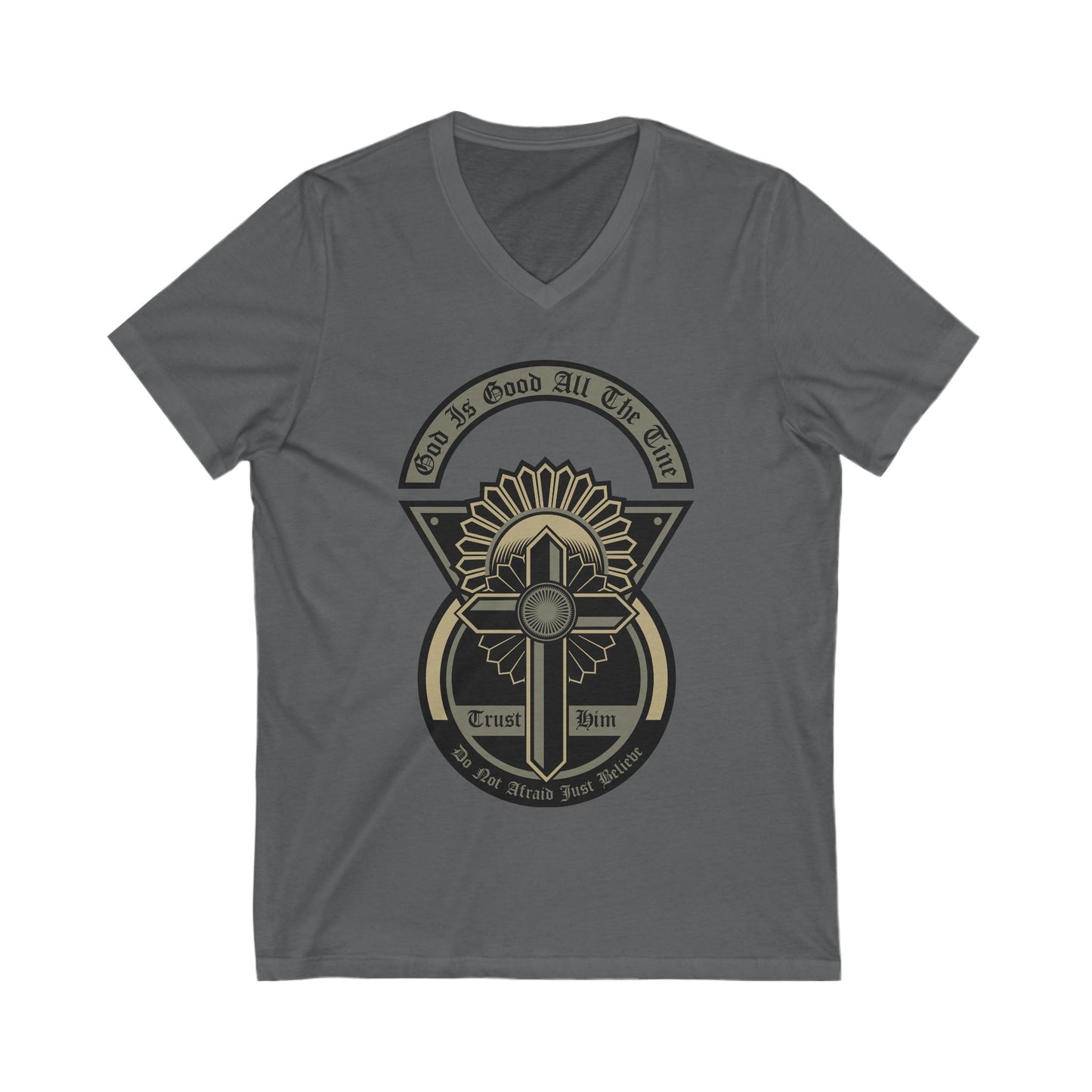 God Is Good All The Time Unisex Short Sleeve V-neck Tshirt