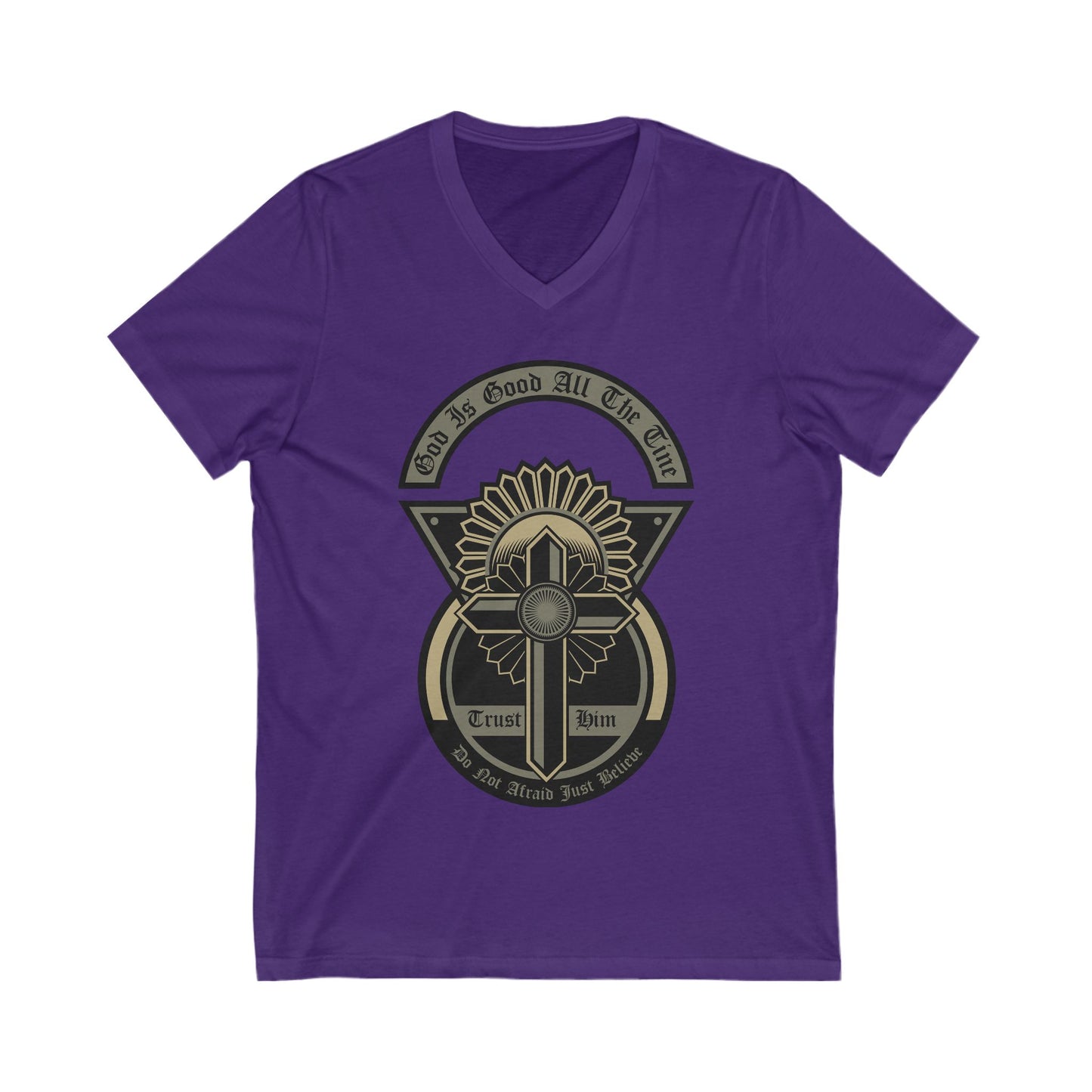 God Is Good All The Time Unisex Short Sleeve V-neck Tshirt