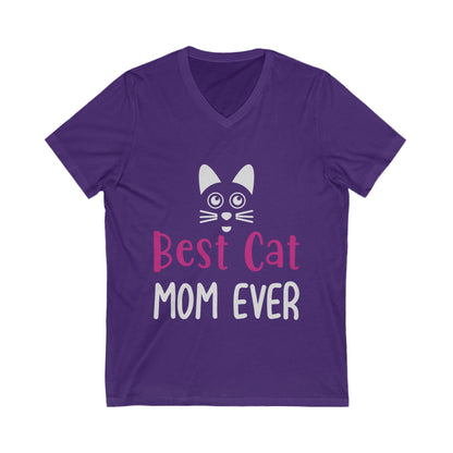 Best Cat Mom Ever Unisex Short Sleeve V-neck Tshirt