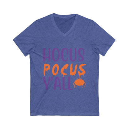 Hocus Pocus Y All Unisex Short Sleeve V-neck Tshirt