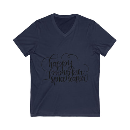 Happy Pumpkin Spice Season Unisex Short Sleeve V-neck Tshirt