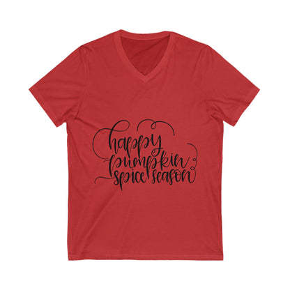 Happy Pumpkin Spice Season Unisex Short Sleeve V-neck Tshirt
