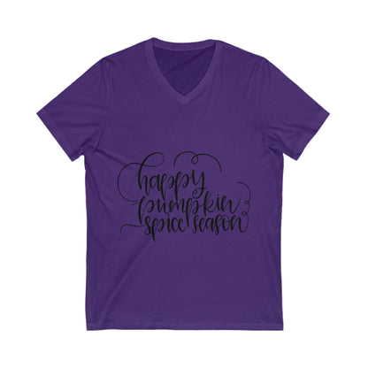 Happy Pumpkin Spice Season Unisex Short Sleeve V-neck Tshirt