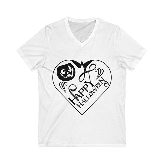 Happy Halloween Unisex Short Sleeve V-neck Tshirt