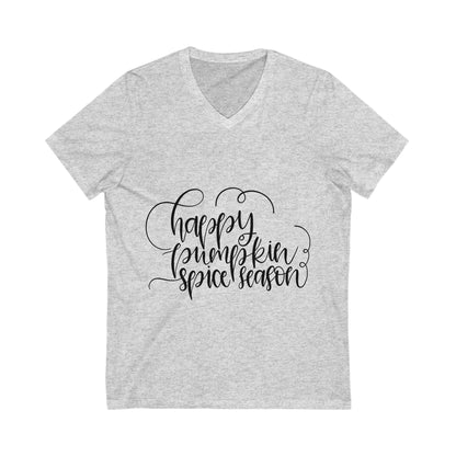 Happy Pumpkin Spice Season Unisex Short Sleeve V-neck Tshirt