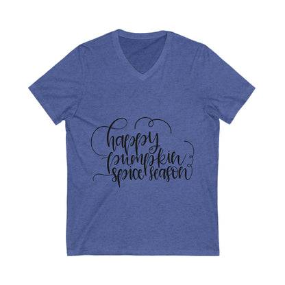 Happy Pumpkin Spice Season Unisex Short Sleeve V-neck Tshirt