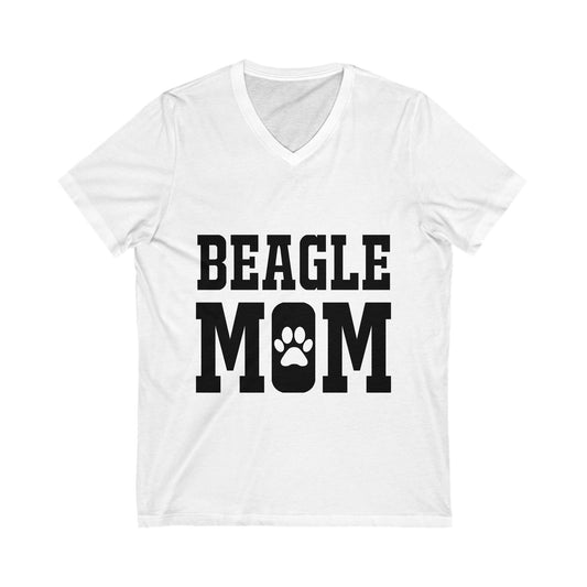 Beagle Mom Unisex Short Sleeve V-neck Tshirt