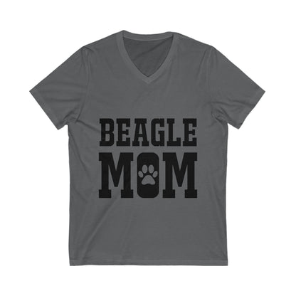 Beagle Mom Unisex Short Sleeve V-neck Tshirt