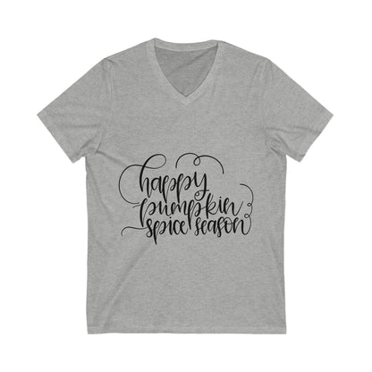 Happy Pumpkin Spice Season Unisex Short Sleeve V-neck Tshirt