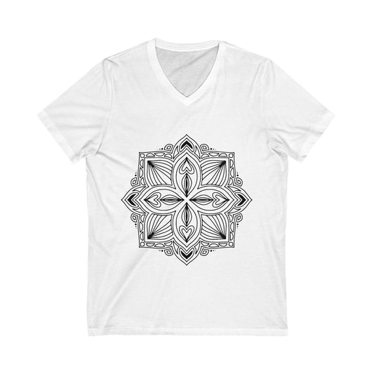 Mandala_10 Unisex Short Sleeve V-neck Tshirt