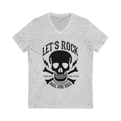 Let'S Rock Unisex Short Sleeve V-neck Tshirt