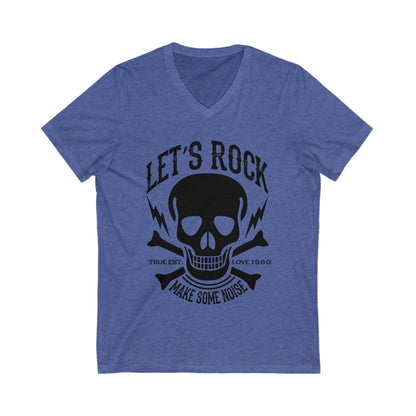 Let'S Rock Unisex Short Sleeve V-neck Tshirt