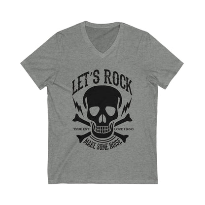 Let'S Rock Unisex Short Sleeve V-neck Tshirt