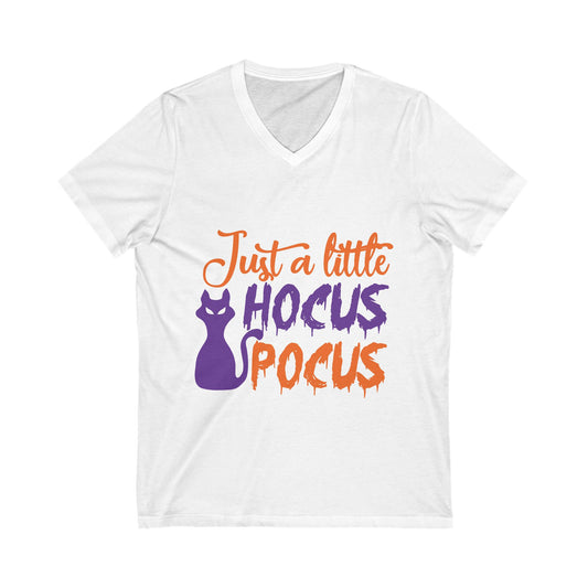 Just A Little Hocus Pocuss Unisex Short Sleeve V-neck Tshirt