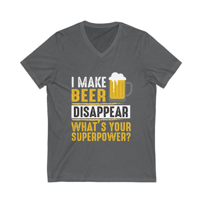 I Make Beer Diaspper Whats Your Super Power Unisex Short Sleeve V-neck Tshirt